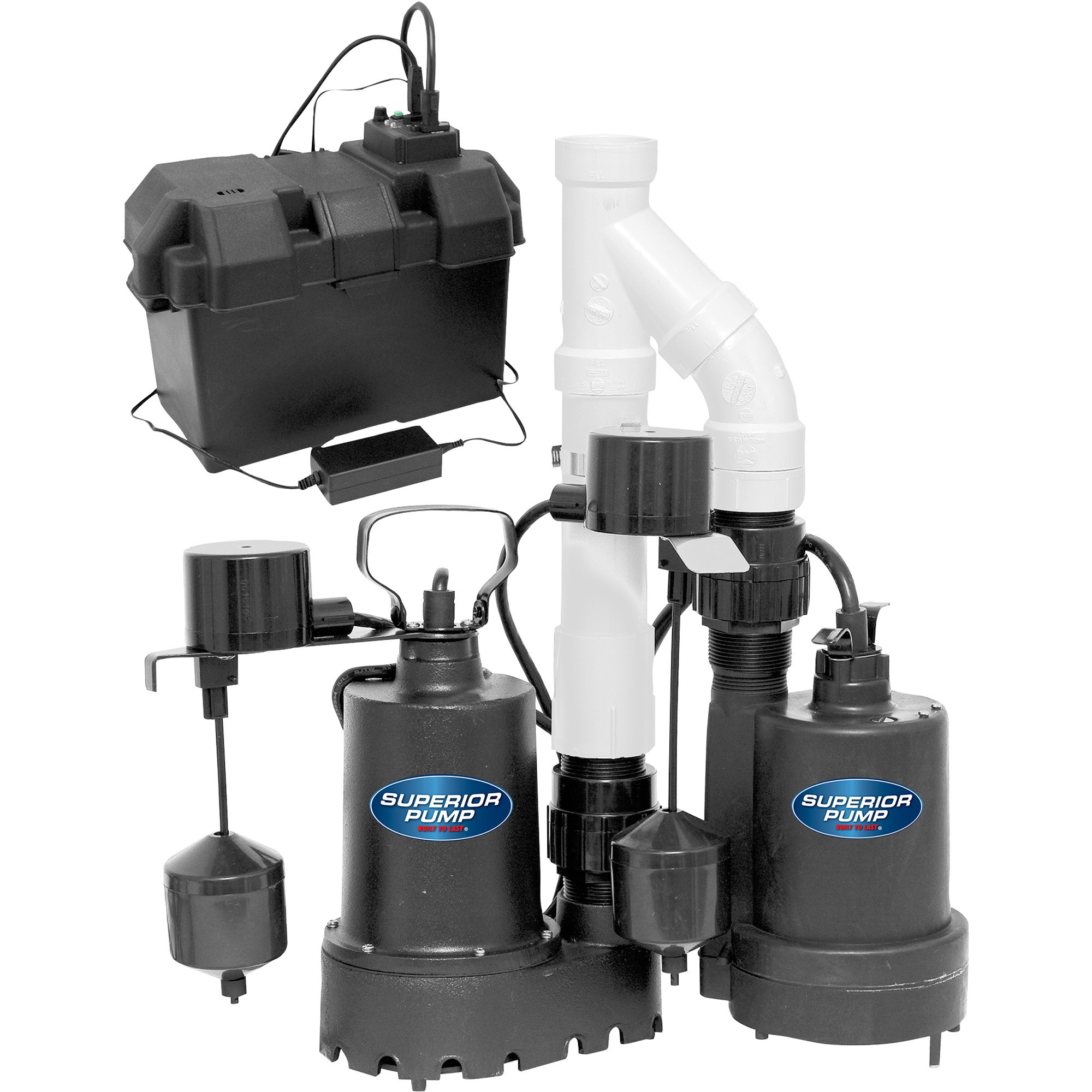 Superior Pump Backup Pump System, 1/3 HP Primary, 12V Backup, Model# 92941